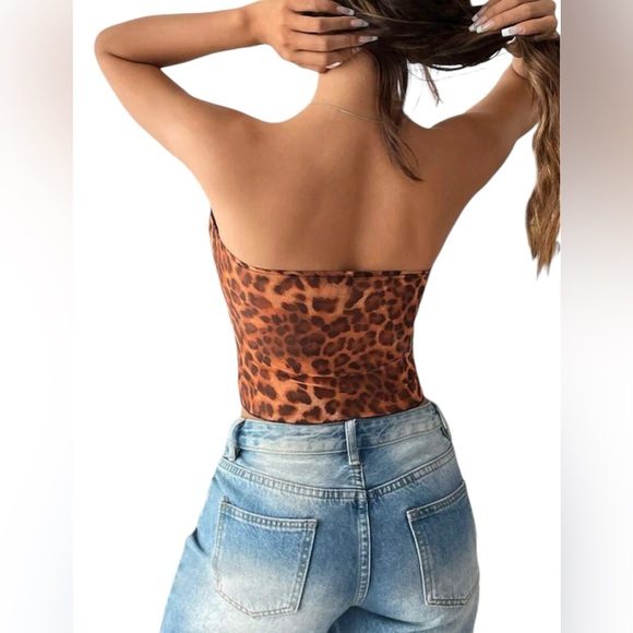 Women's Sexy Leopard Print Lace Mesh Sheer
Blouse - Picture 2 of 2